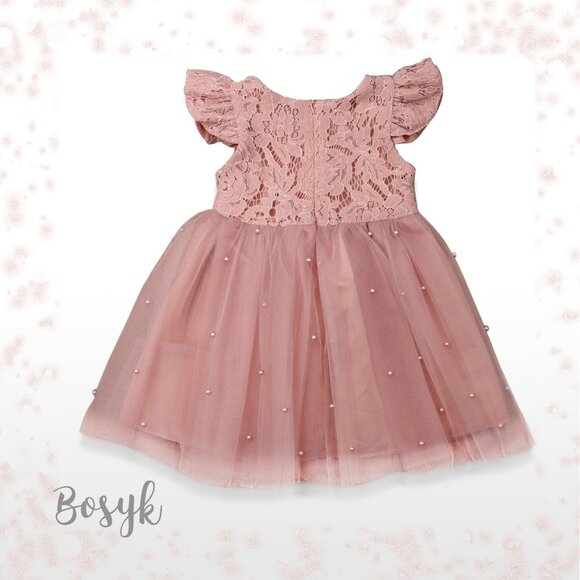 Lily Dress - Dusty Blush - Dress for Girls - Elegant Dress for Girls - Dresses - Picture 3 of 4